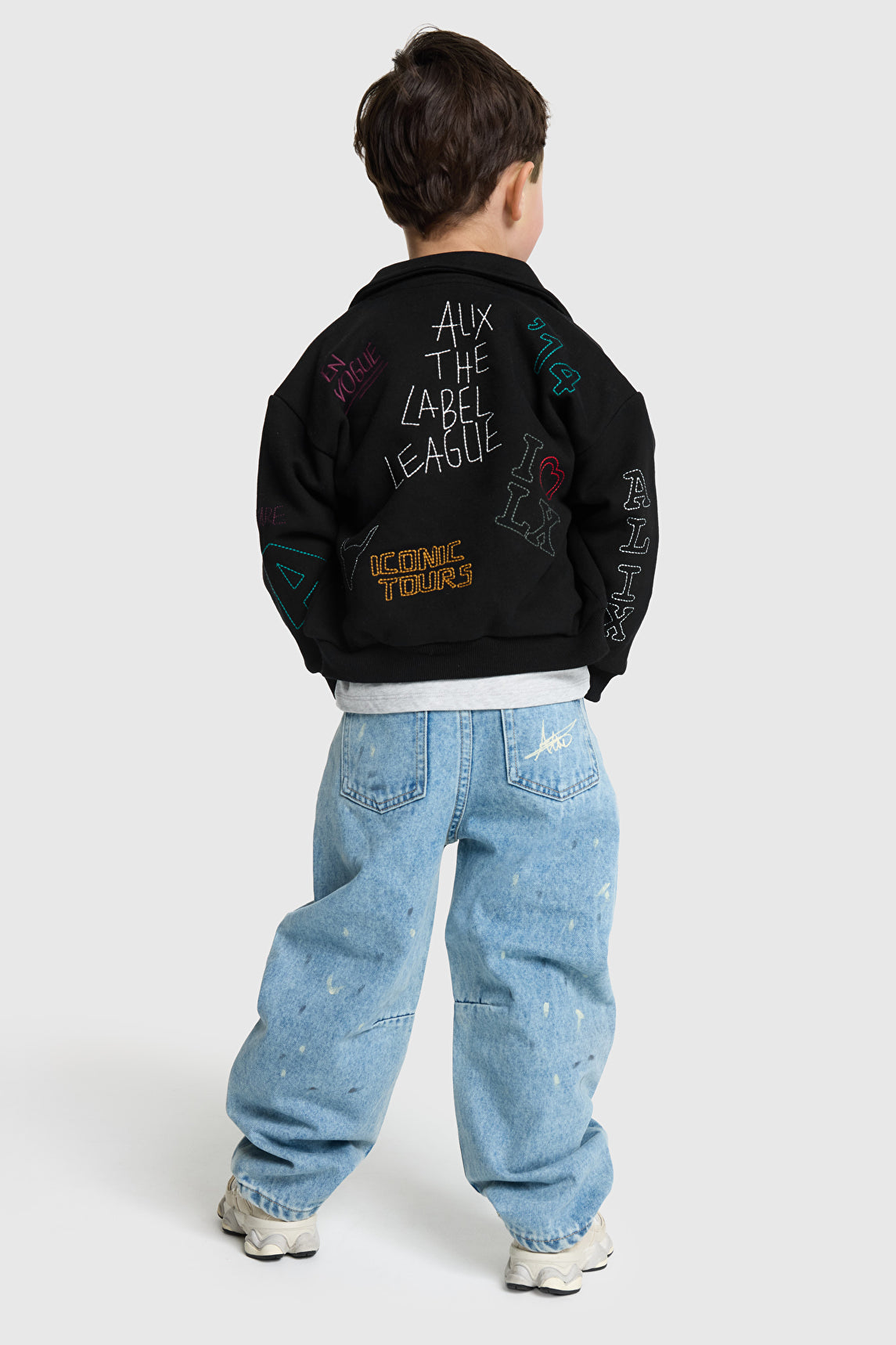 Kids knitted patches jacket, alix the label