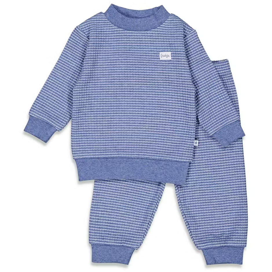 Wafel Pyjama Blue Melange, Feetje