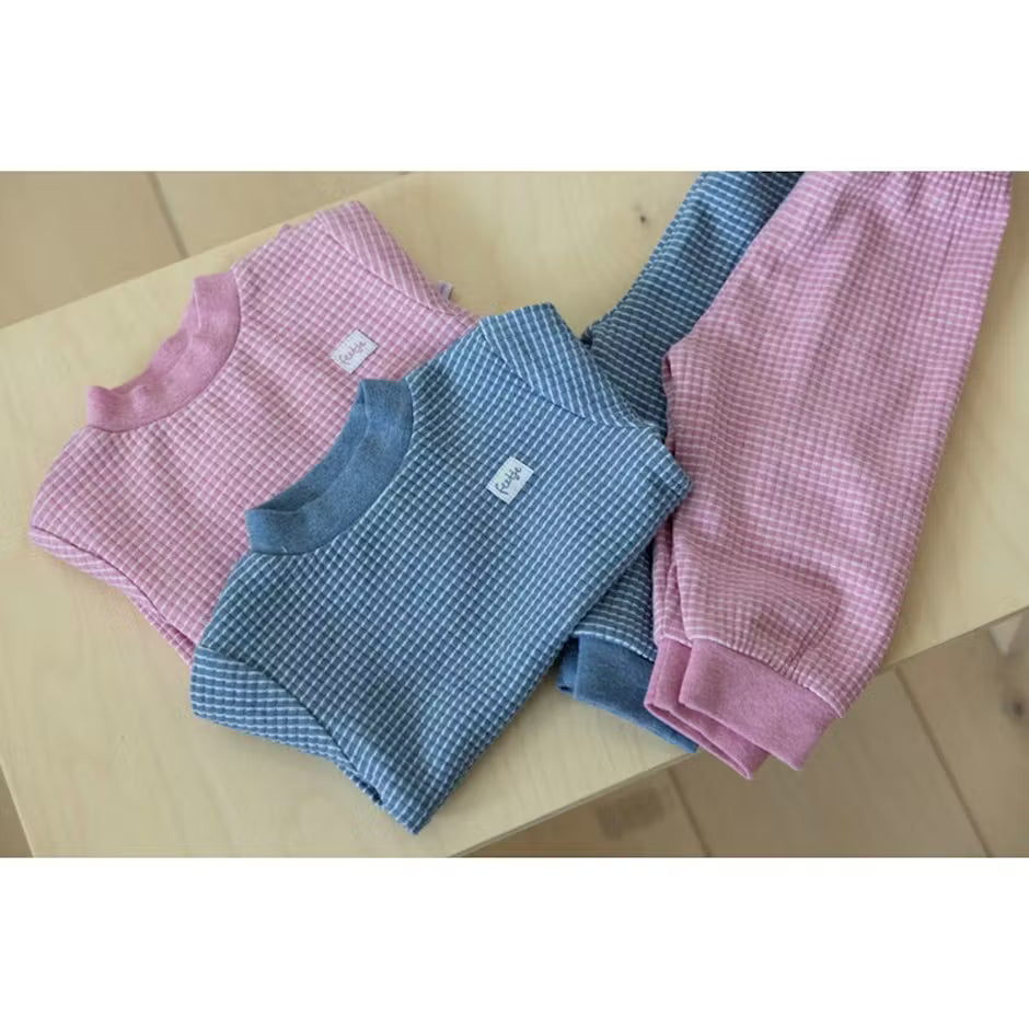 Wafel Pyjama Roze Melange, Feetje