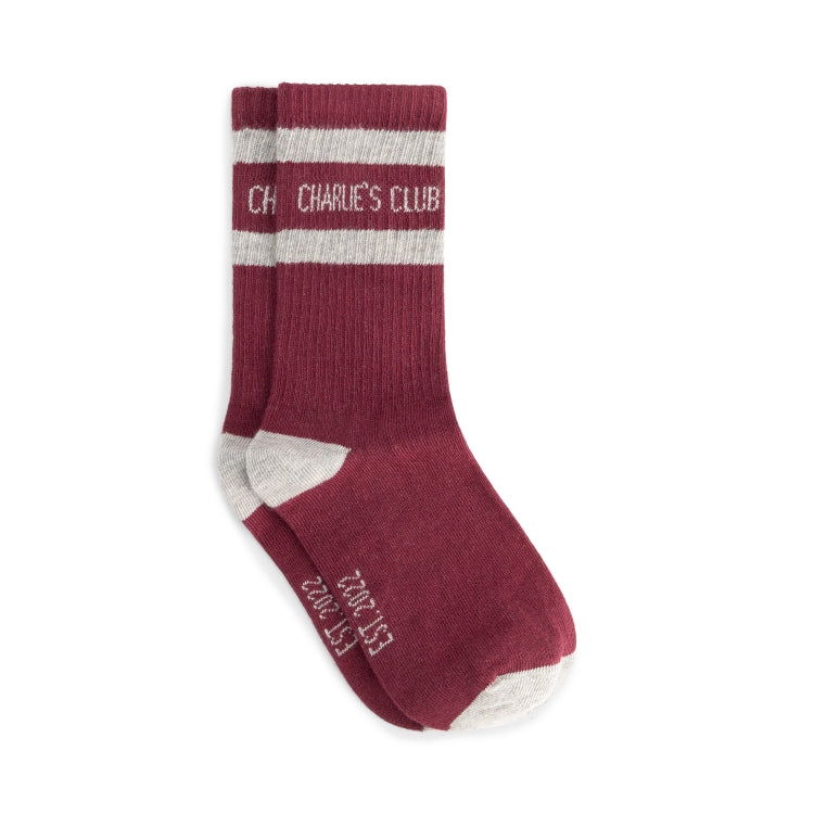 Luca Socks smoke grey with brown, Chatlie Petite