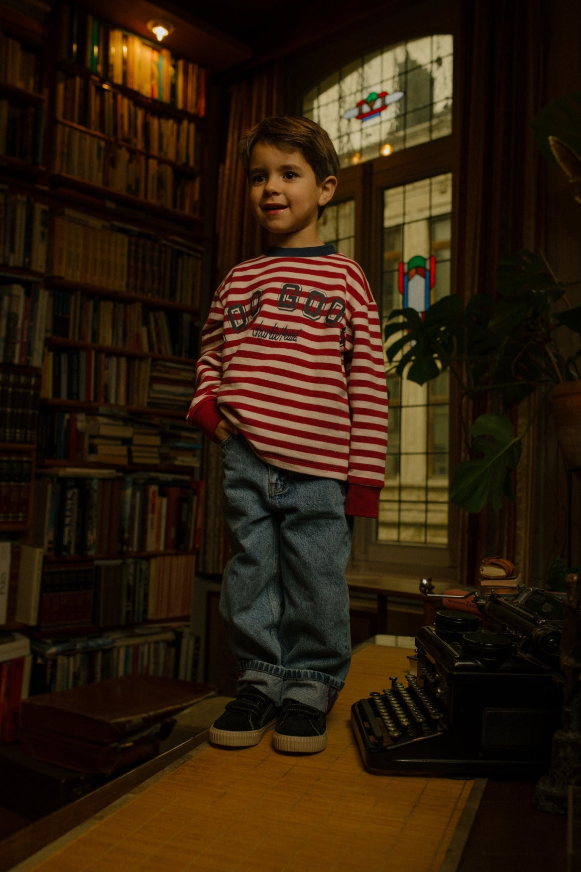 Neil Longsleeve bordeaux stripes, Charlie Petite