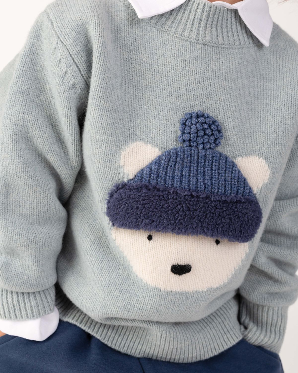 Denn Merino Wool Sweater | Polar Bear Cloud Blue, Donsje Amsterdam