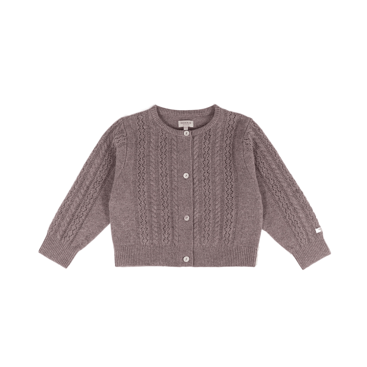 Danik Merino Wool Cardigan Dark Taupe Melange, Donsje Amsterdam