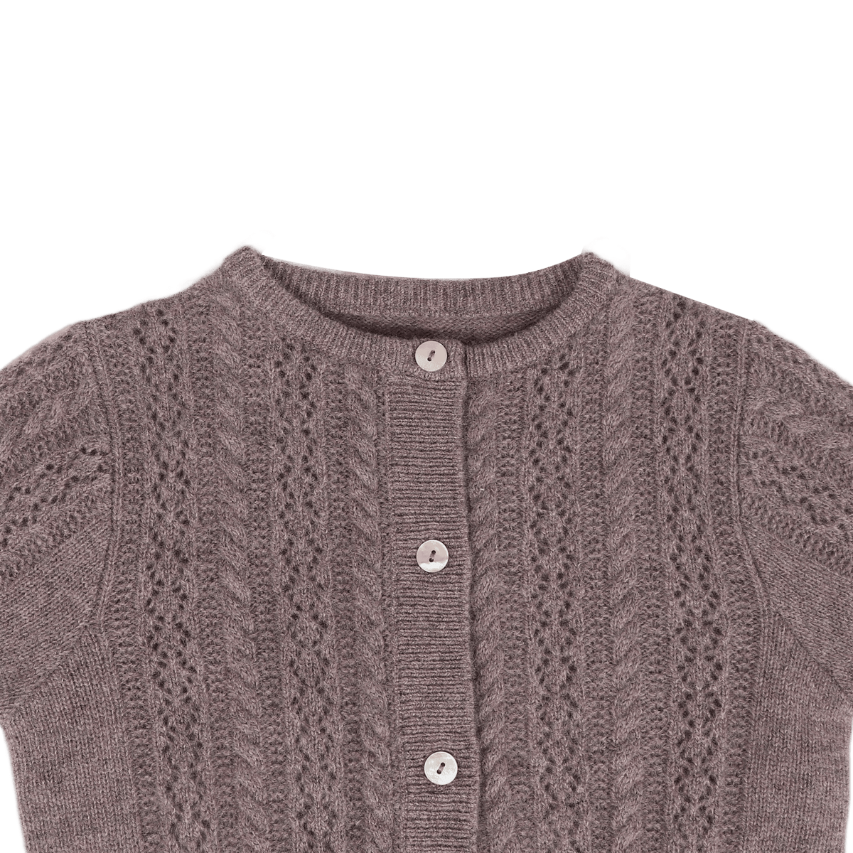 Danik Merino Wool Cardigan Dark Taupe Melange, Donsje Amsterdam