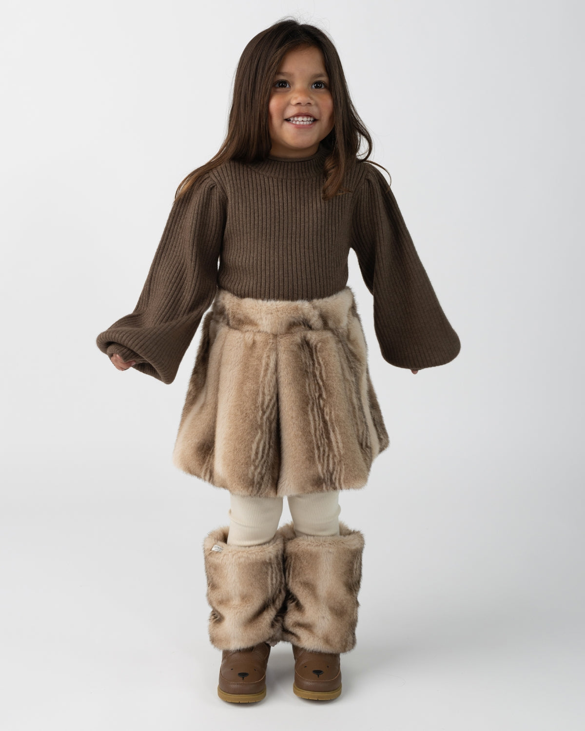 Isabelle Skirt Soft Taupe Stripe, Donsje Amsterdam