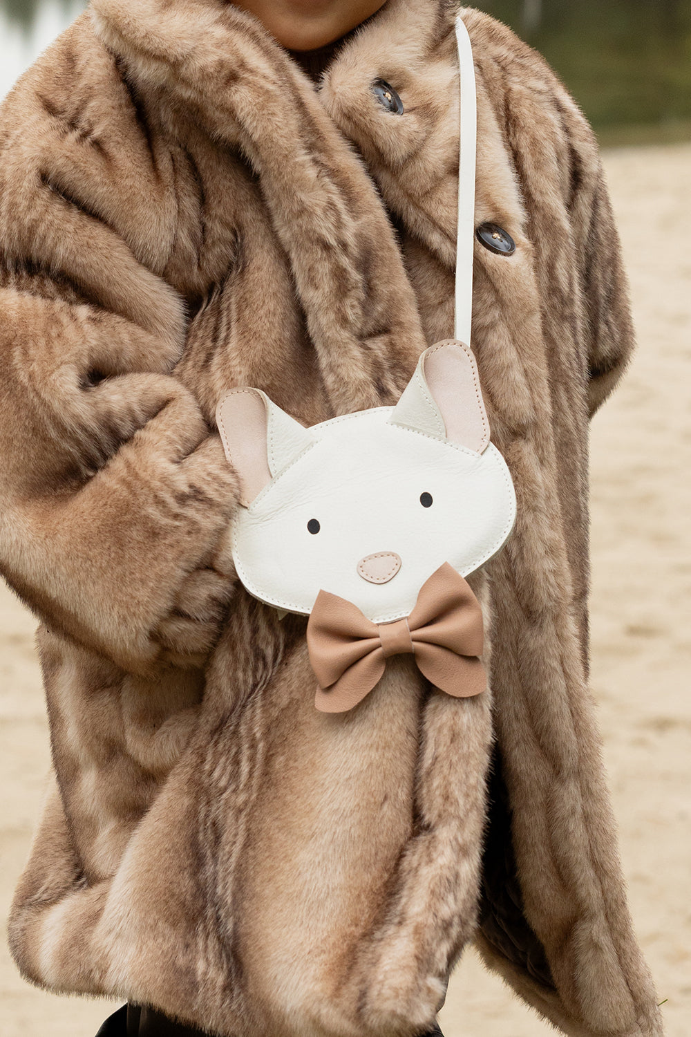 Pua Purse | Kitten off white leather, Donsje Amsterdam