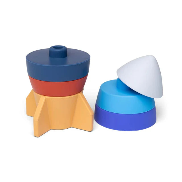 Stapeltoren Raket - Blauw en Oranje, Little L