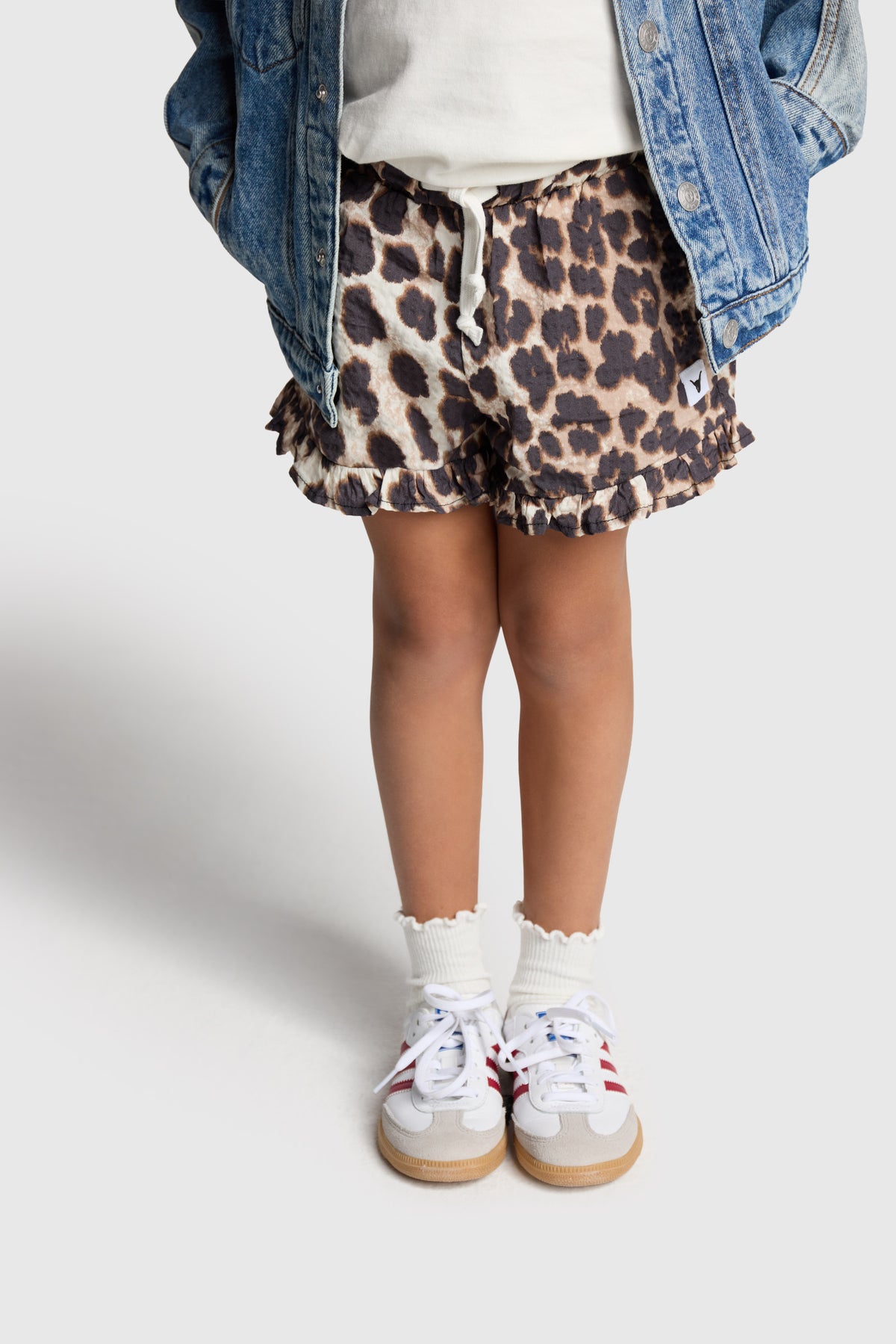 woven animal shorts with ruffles, Alix The Label