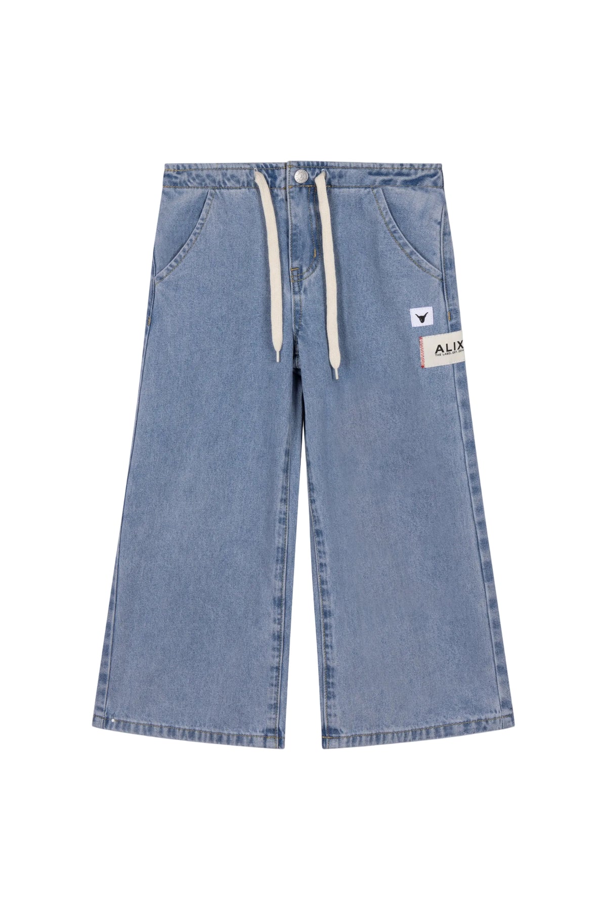 wide leg flowy denim pants, Alix The Label