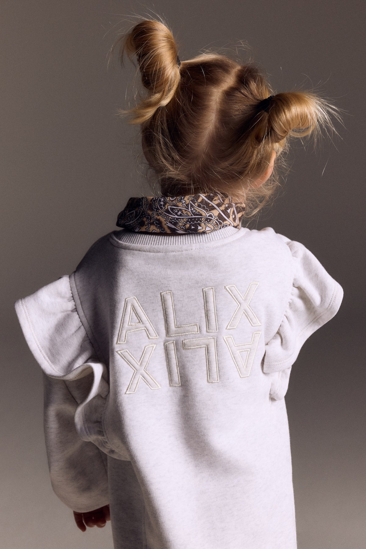 sweat ruffle dress light grey melange, Alix The Label