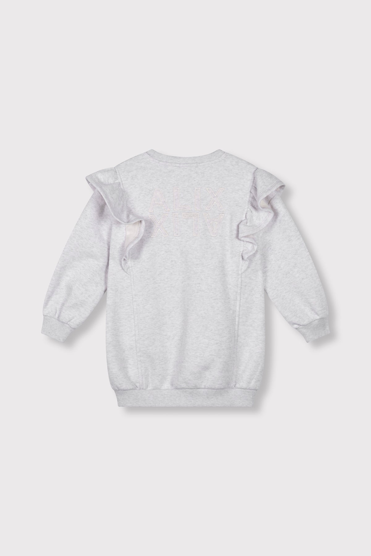 sweat ruffle dress light grey melange, Alix The Label