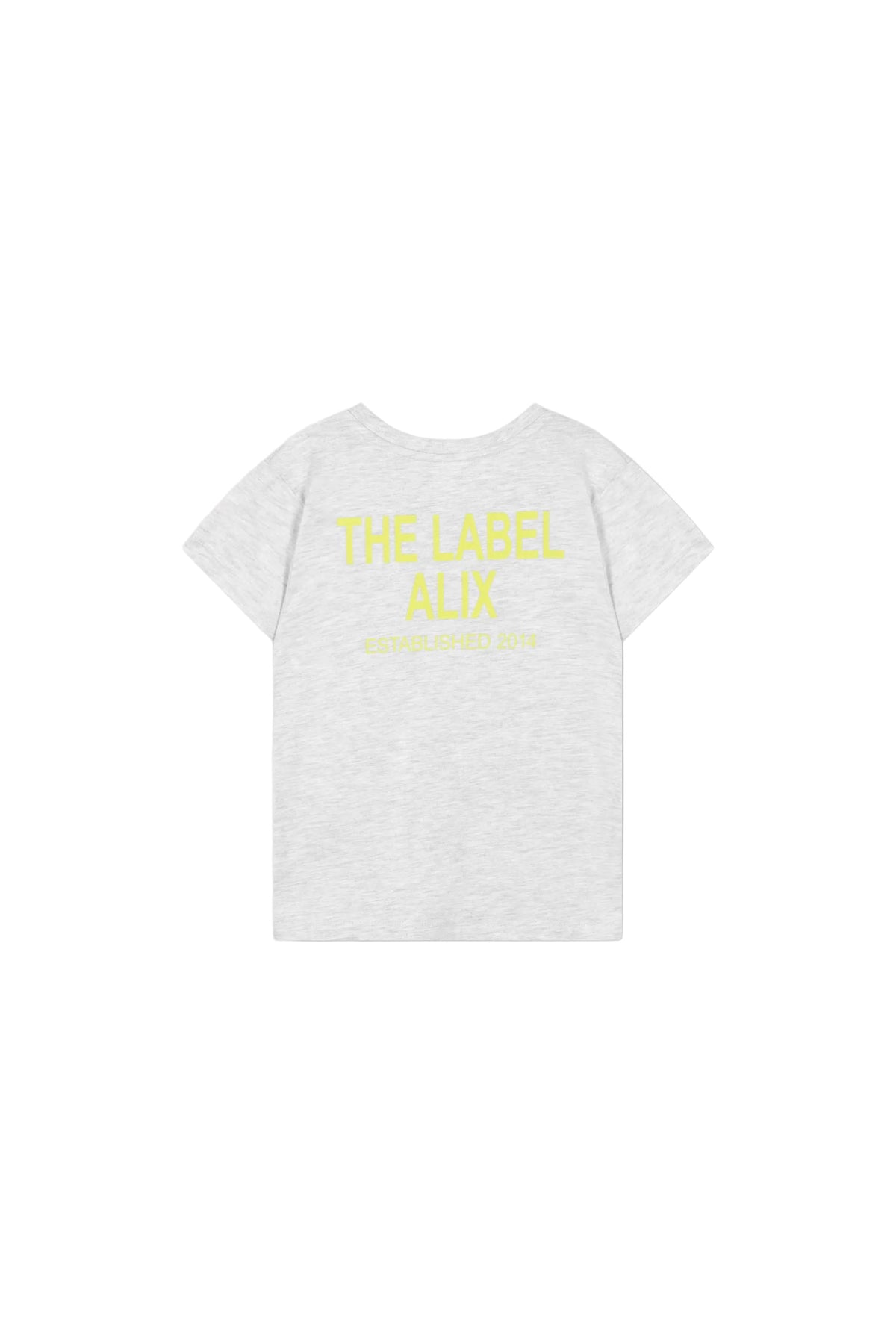 Tekst print T-shirt Grey Melange, Alix The Label