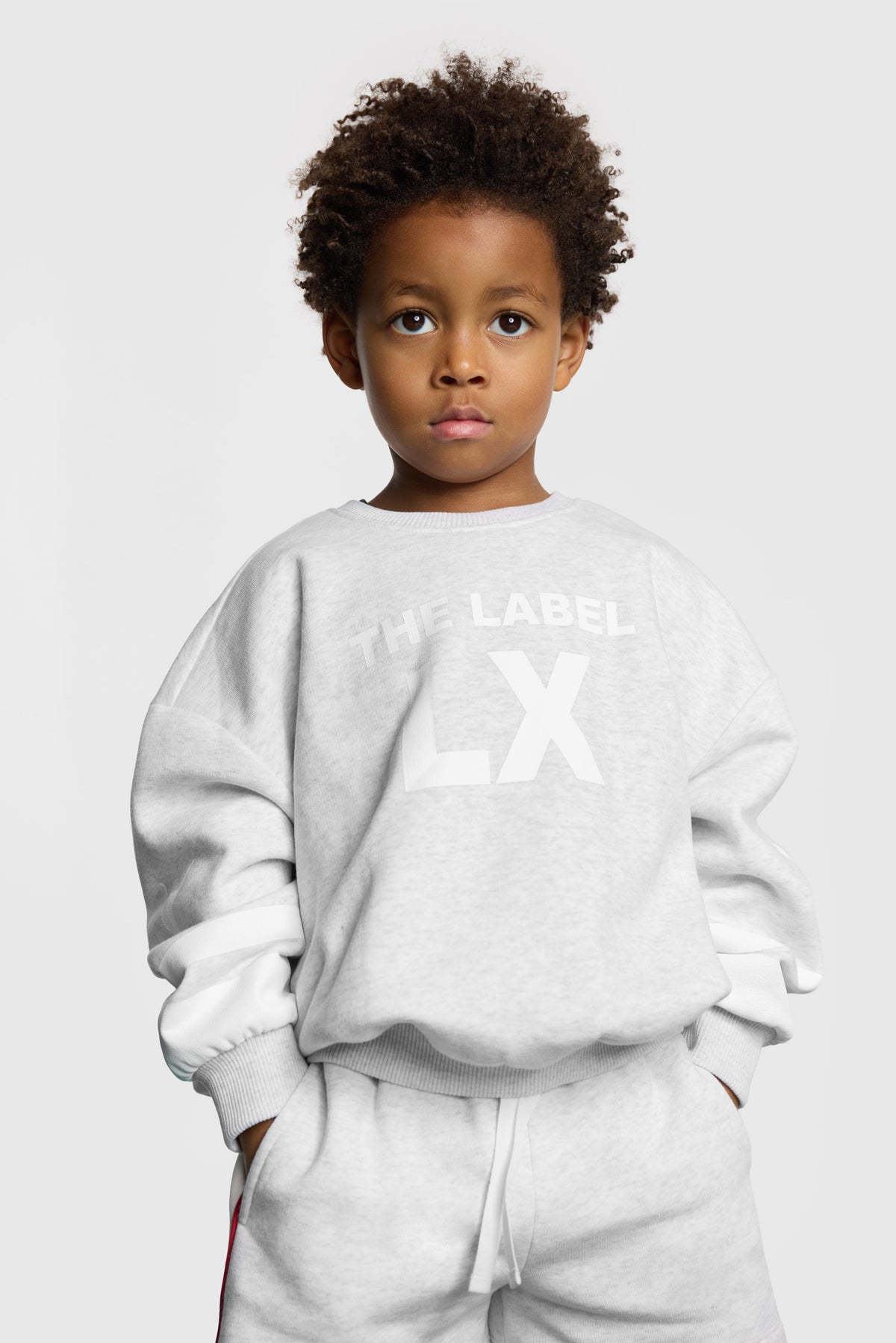 Kids sporty sweater light grey Melange, Alix The Label