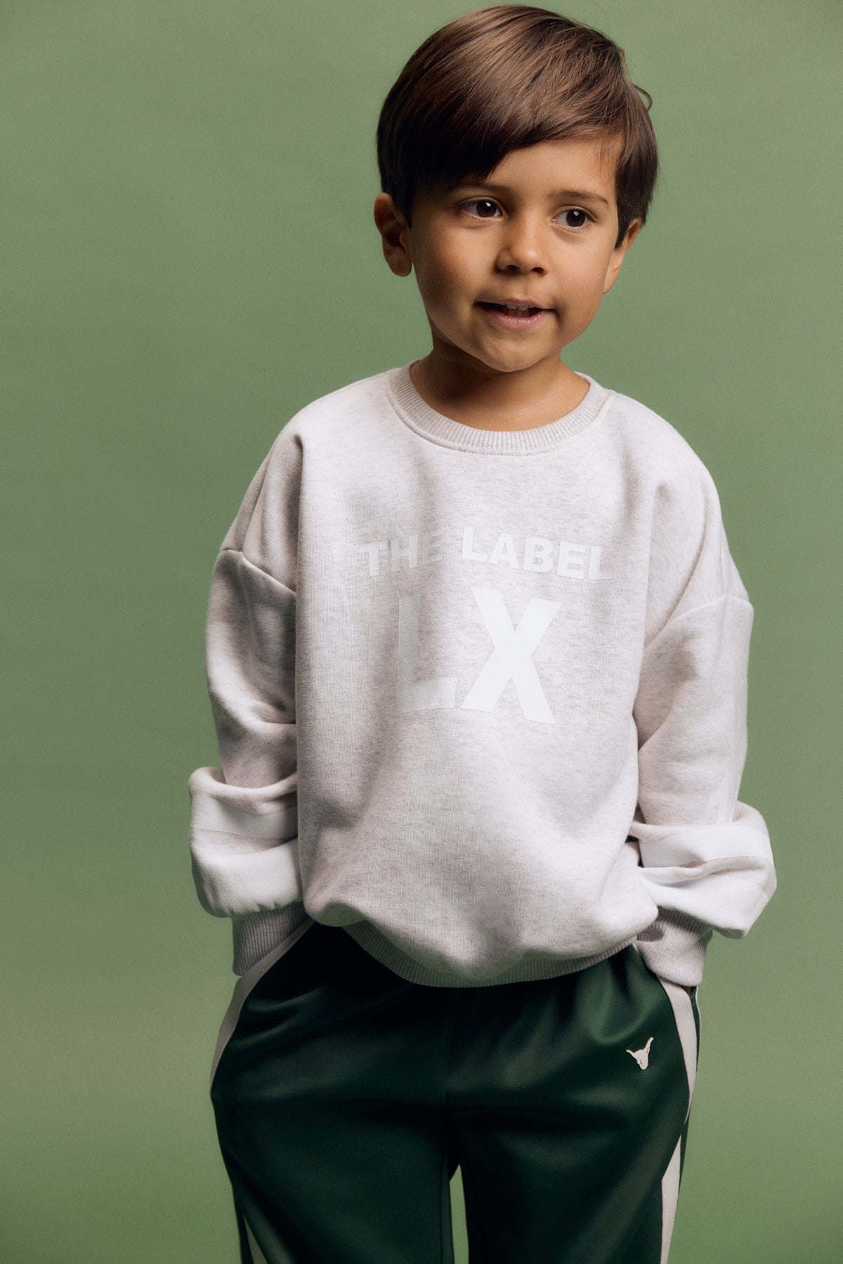 Kids sporty sweater light grey Melange, Alix The Label
