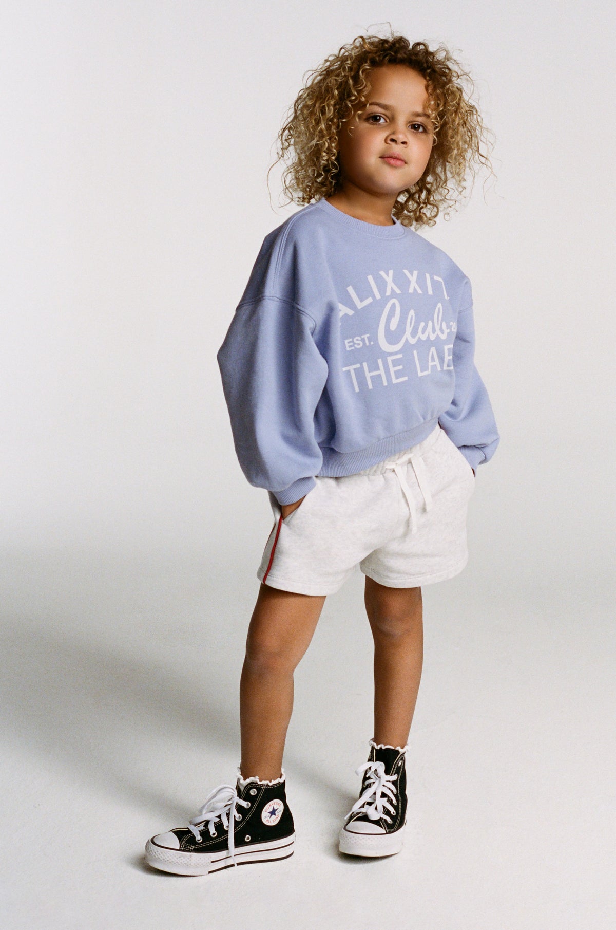 Kids Alix club print lilac sweater, Alix The Label