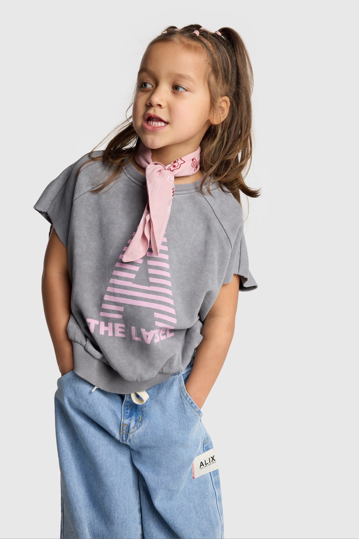 Kids sleeveless sweat charcoal grey, Alix The Label