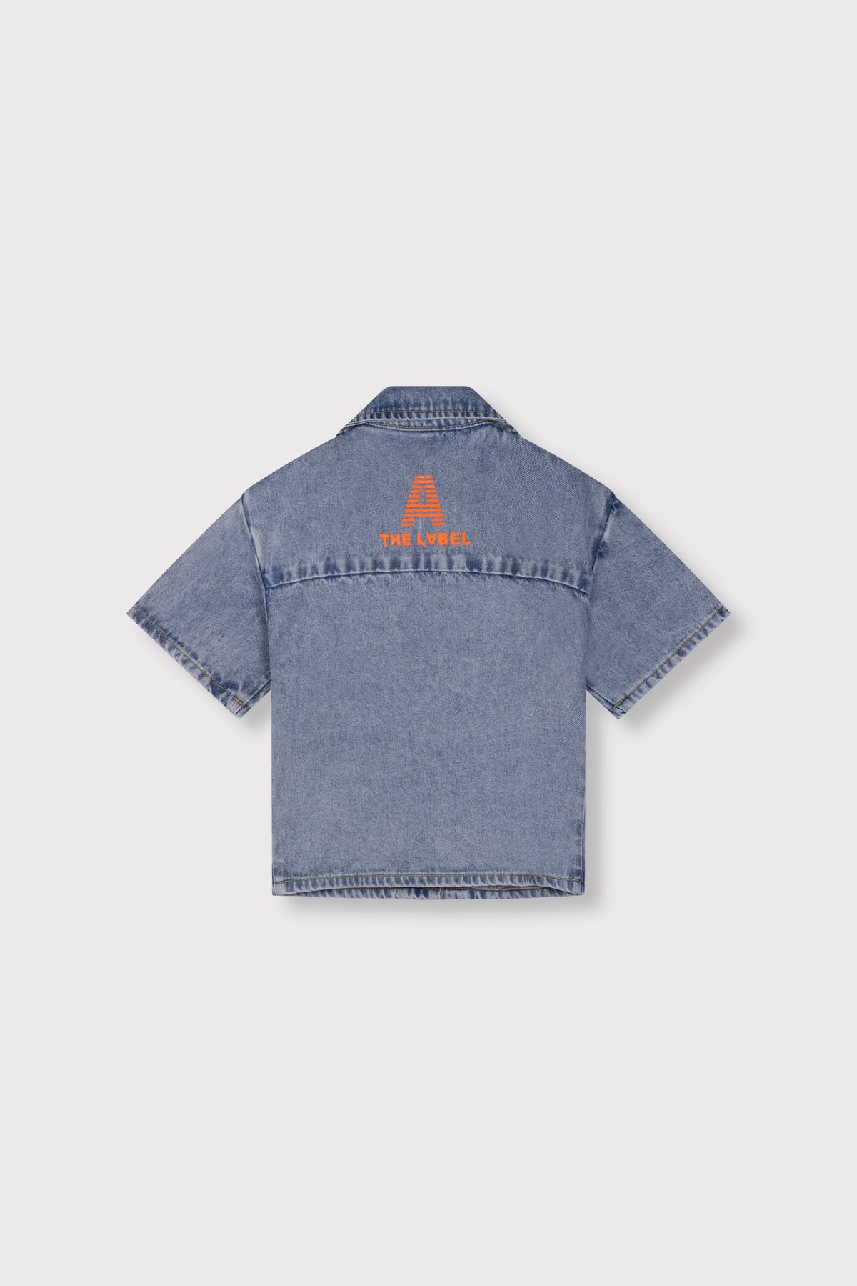 Kids woven short sleeve denim blouse, Alix The Label