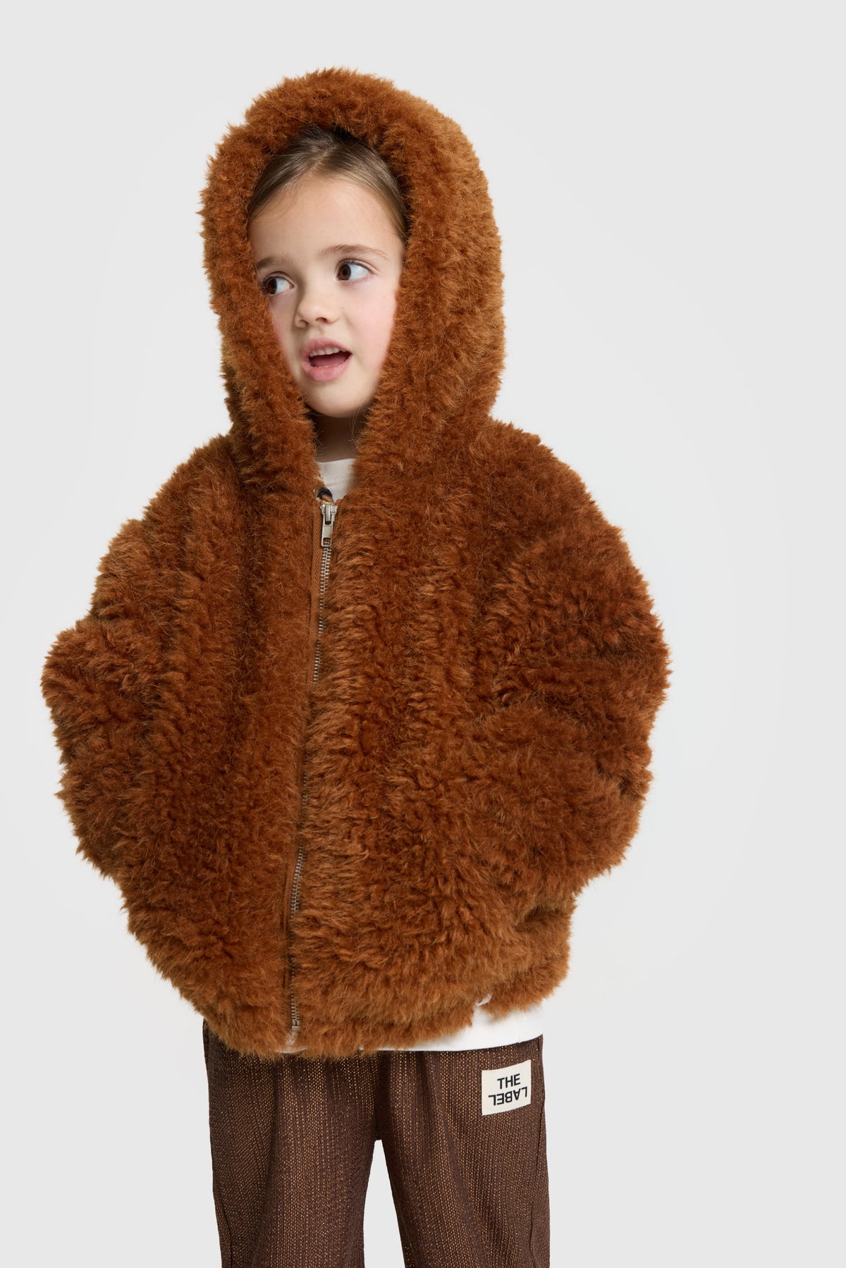 Faux Fur Jacket Cognac, Alix The Label