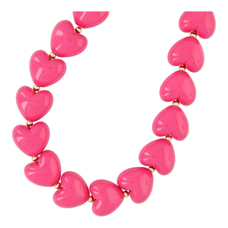 Ketting acryl hart xxl fuchsia, Fushi Amsterdam