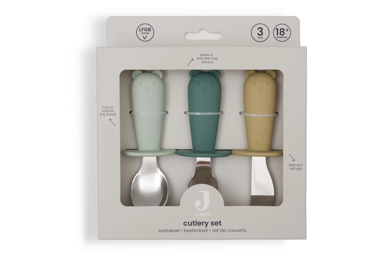 Bestekset siliconen Jade Shades, Jollein
