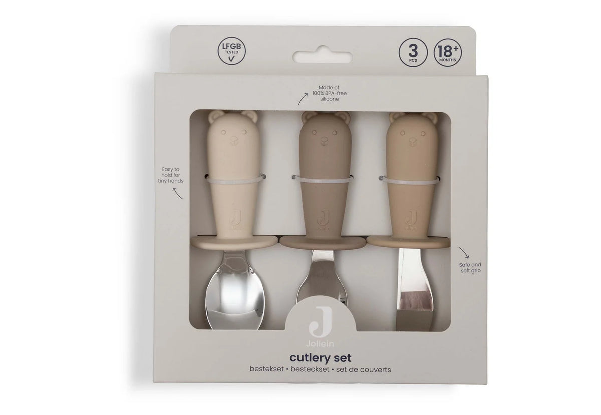 Bestekset siliconen Natural Shades, Jollein