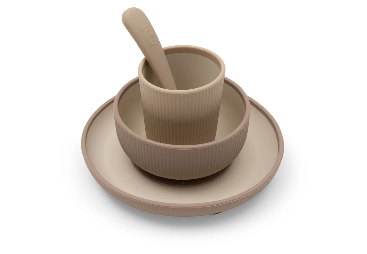 Kinderserviesset Siliconen Natural Shades, Jollein