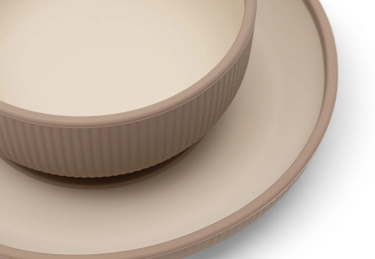 Kinderserviesset Siliconen Natural Shades, Jollein