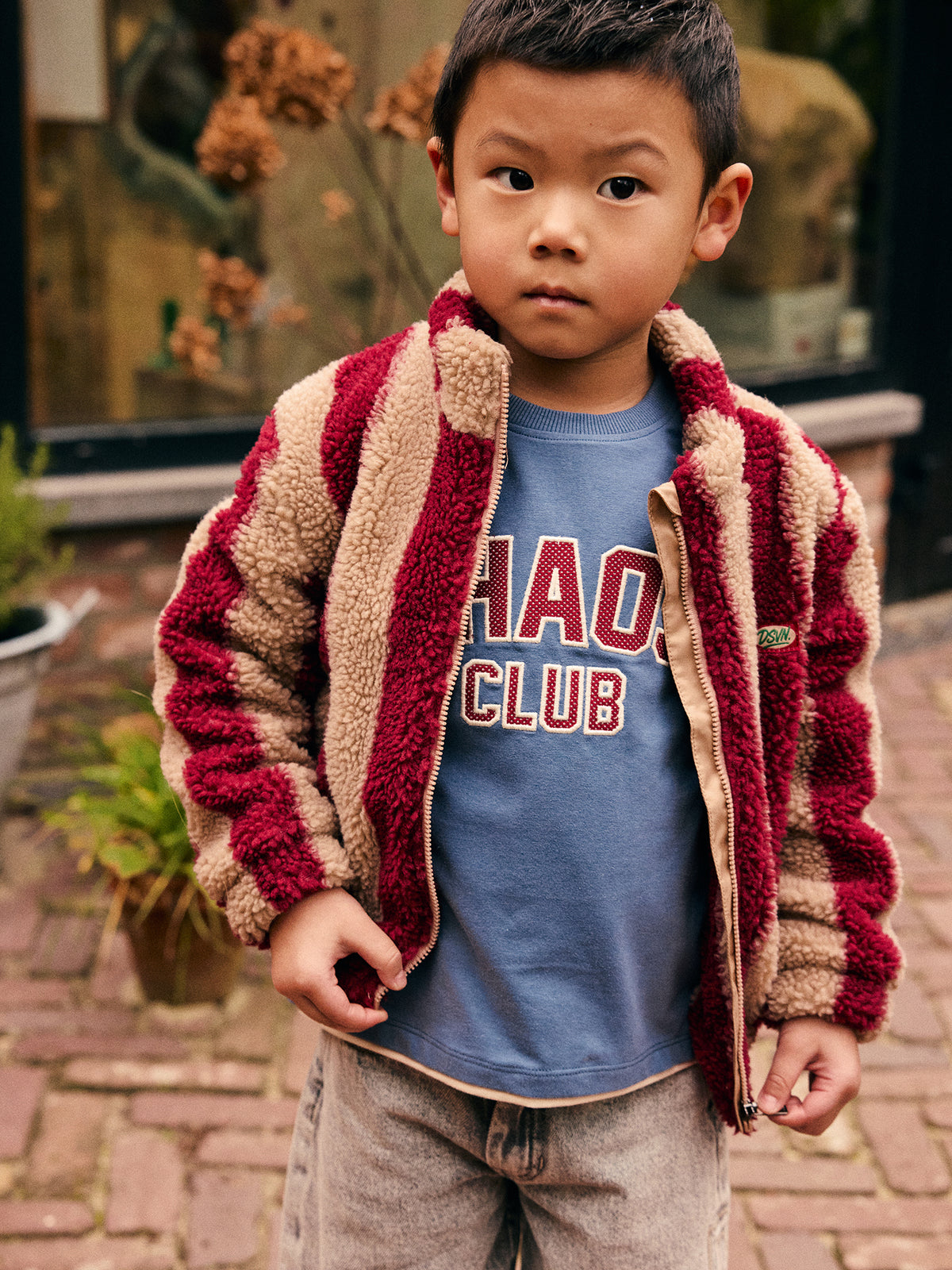 Teddy jacket striped, Daily Seven