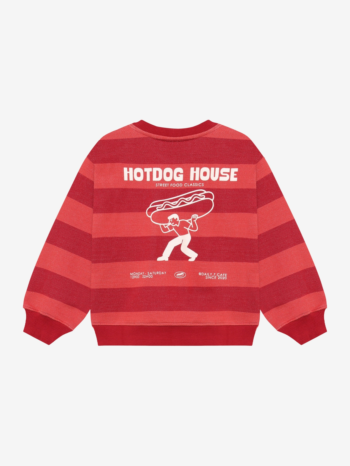 Oversized sweater big stripe rythmic red, Daily Seven