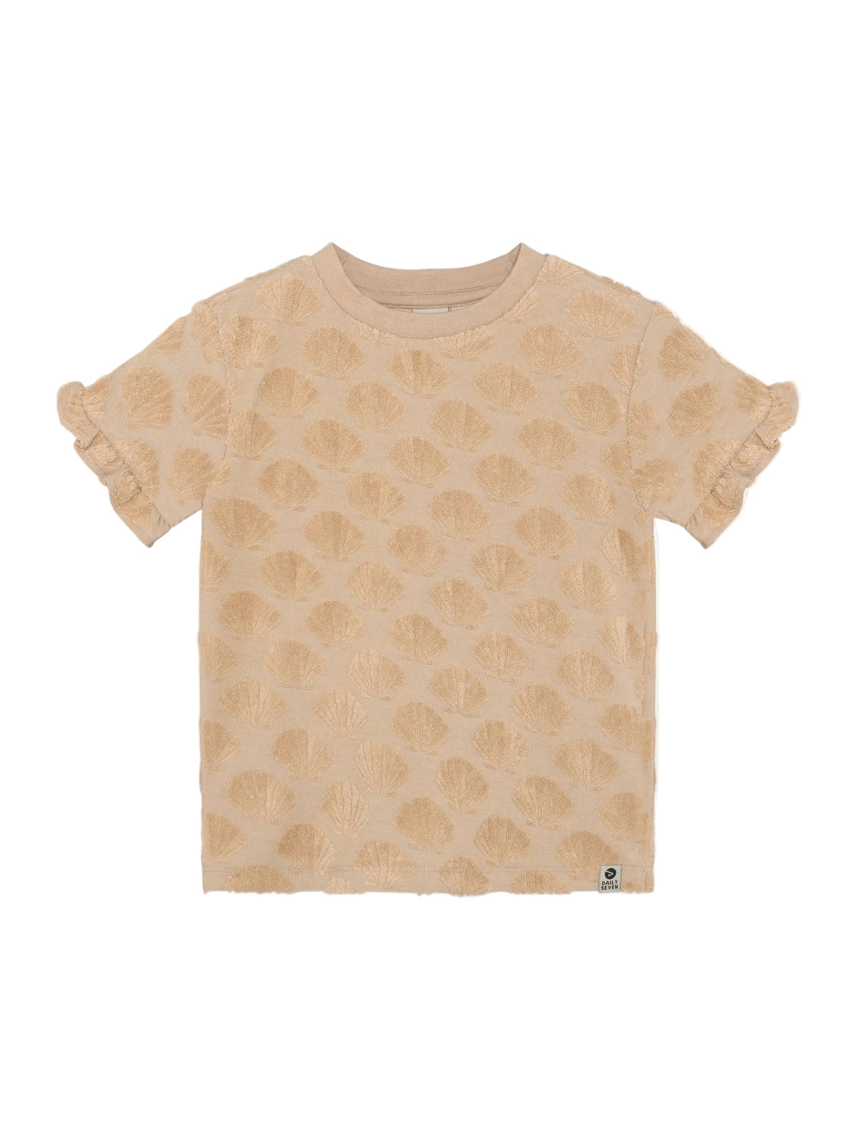 T-shirt terry print latte sand, Daily Seven