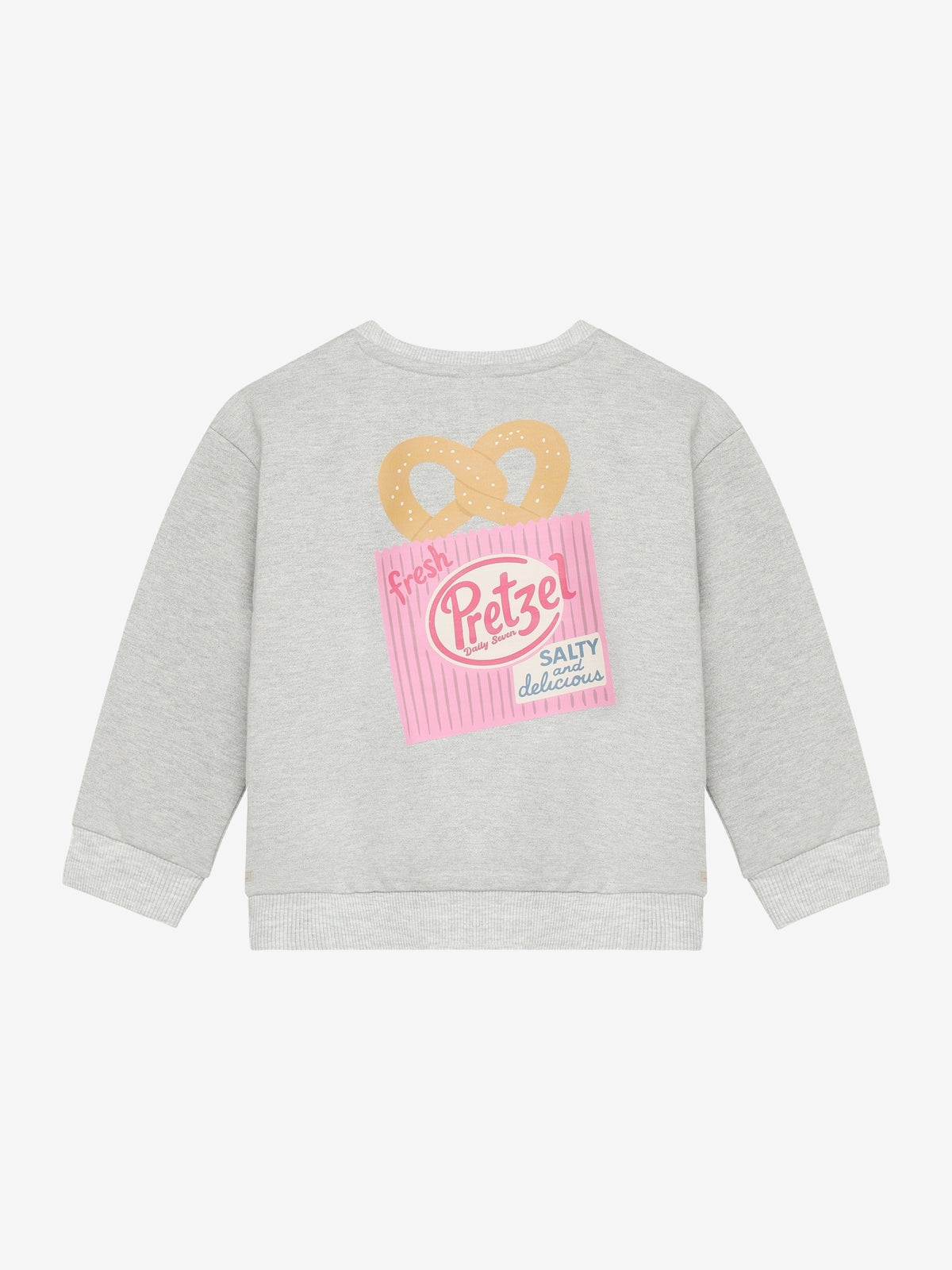Sweater backprint grey melange, Daily Seven