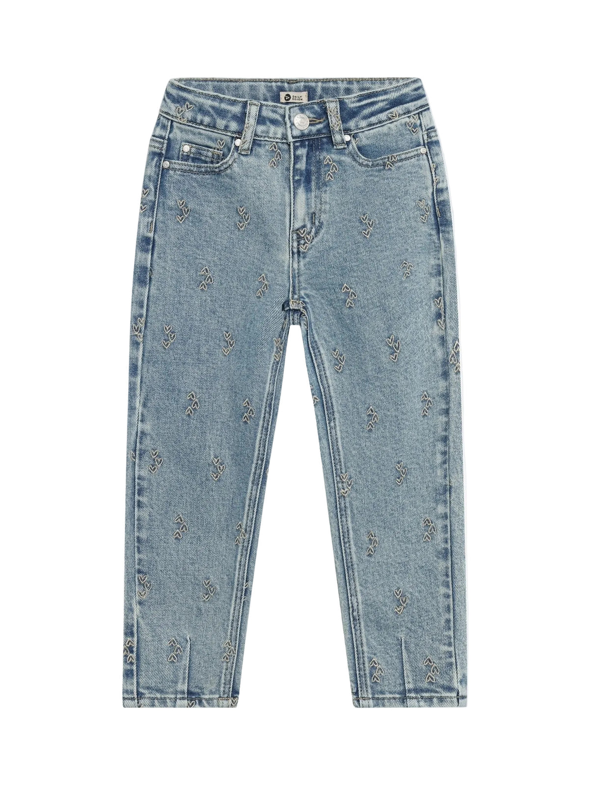 Denim Mom Fit emboidery hearts, Daily Seven