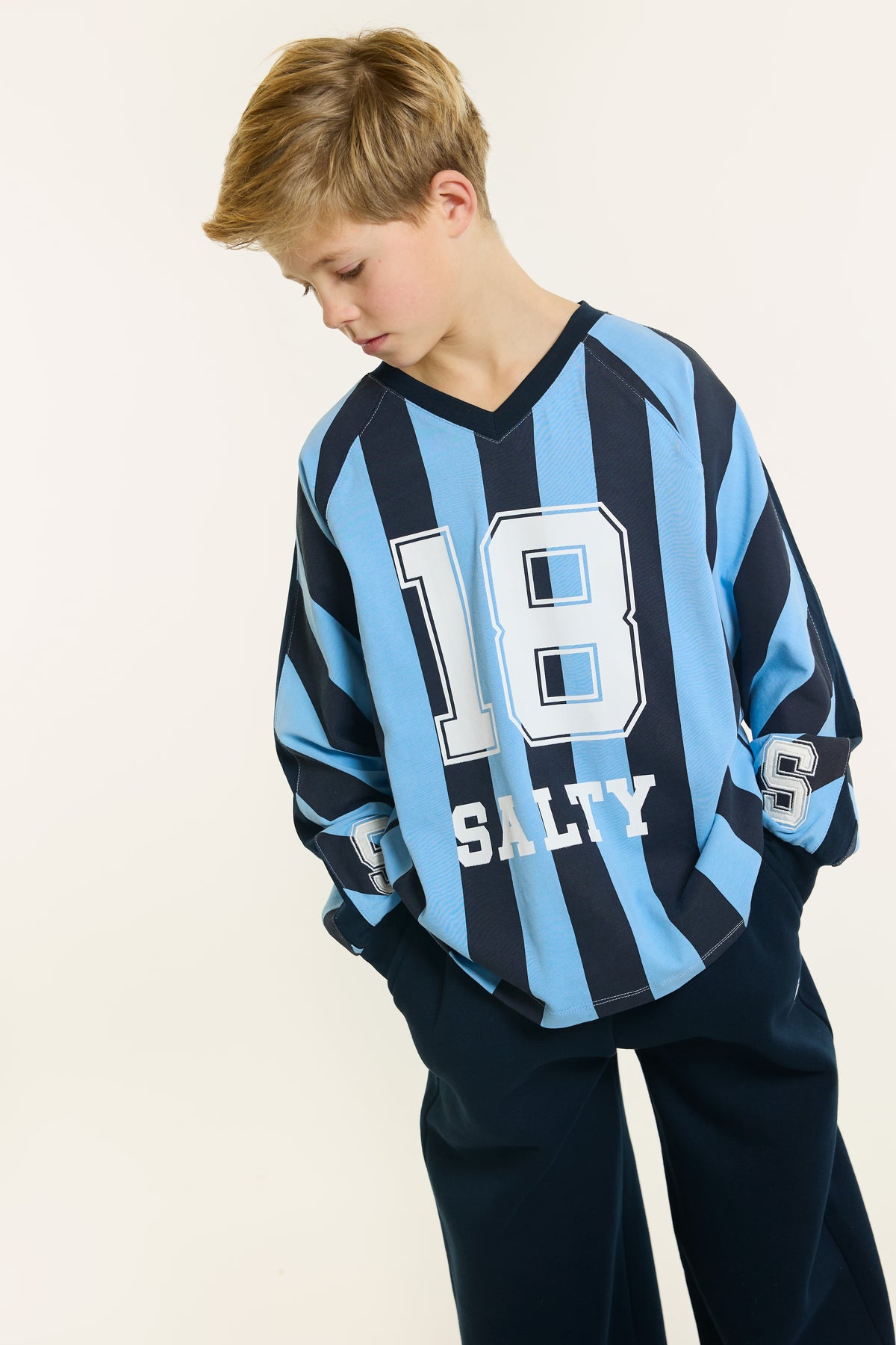 Salty T-shirt stripes blue, Salty Stitch