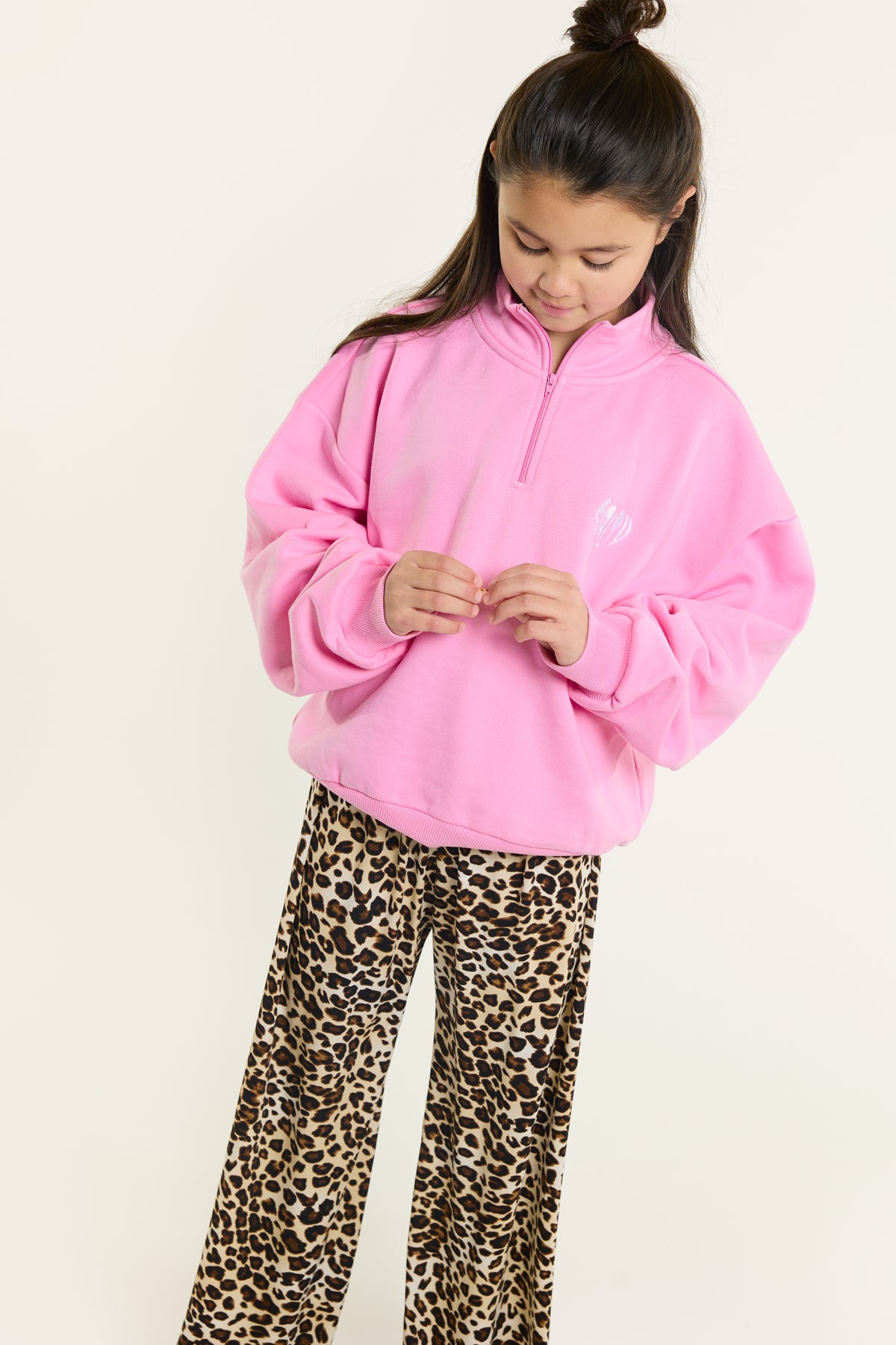 Salty Sweater heart half zip Pink, Salty Stitch