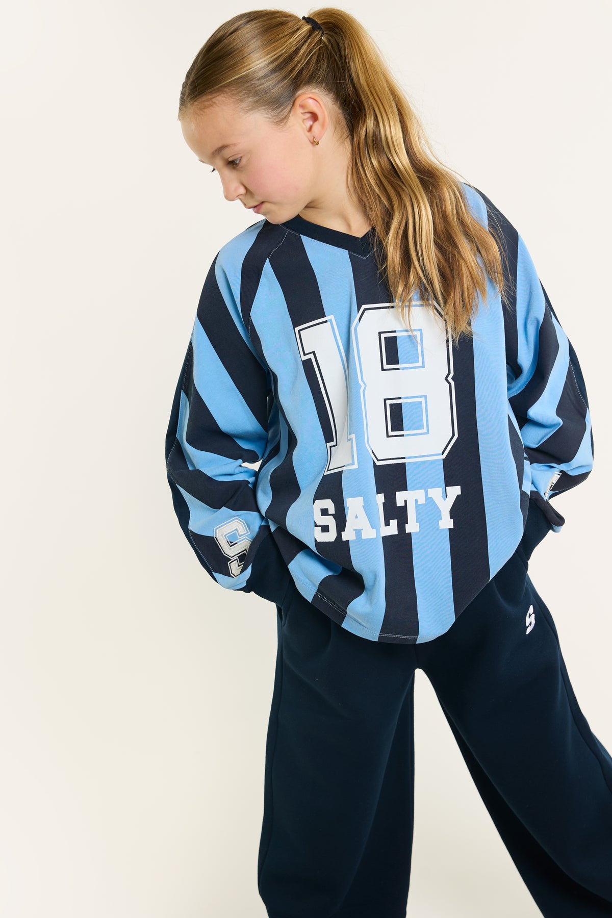 Salty T-shirt stripes blue, Salty Stitch