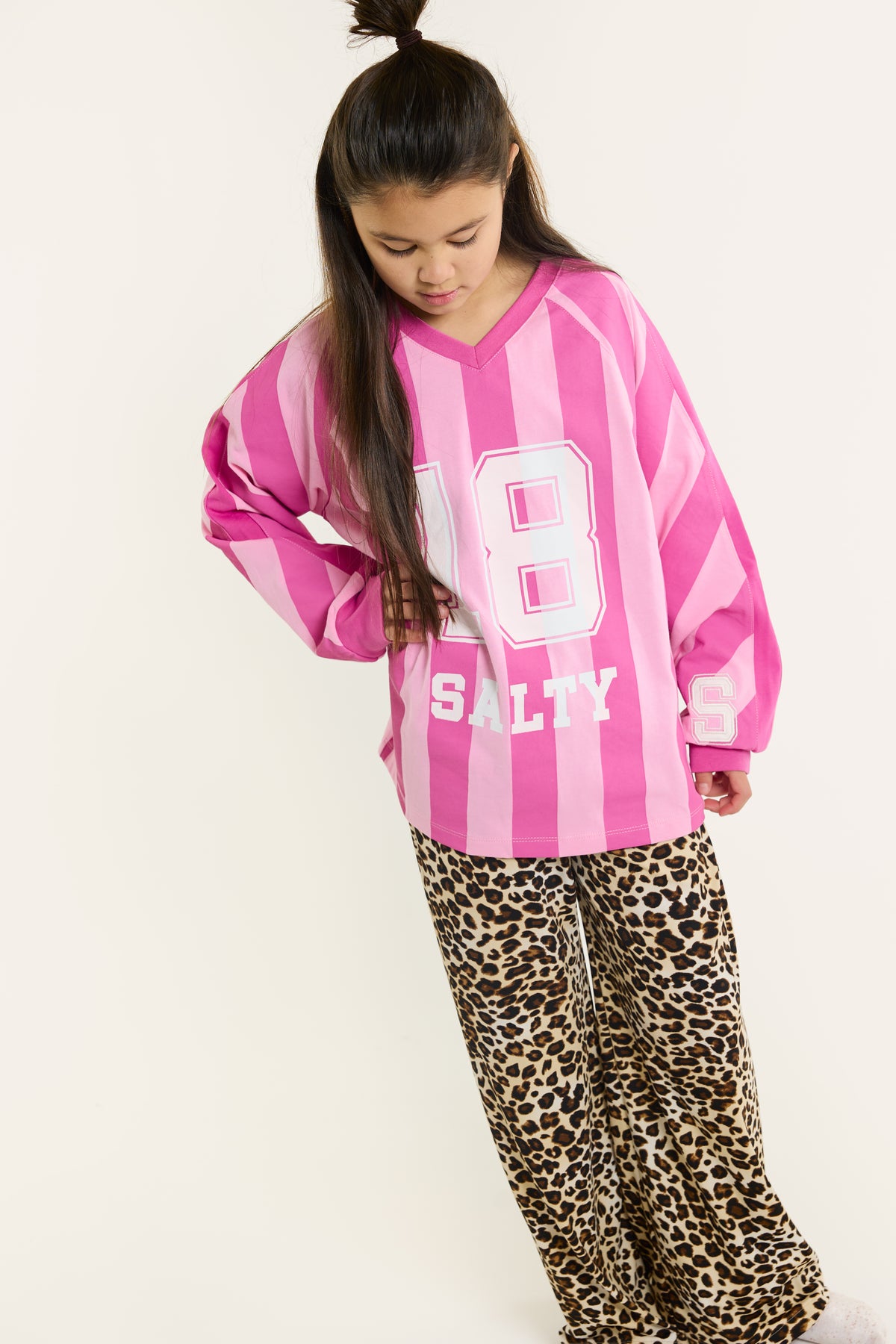 Salty T-shirt stripes Pink, Salty Stitch