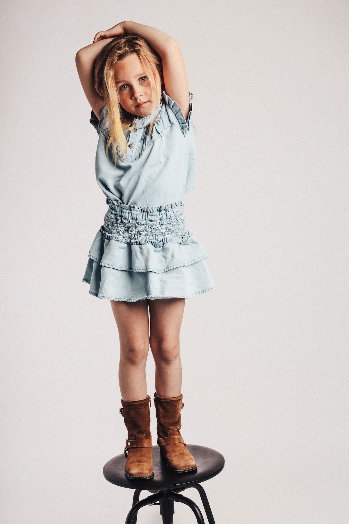 Skirt Yille Blue denim light, Baje Studio