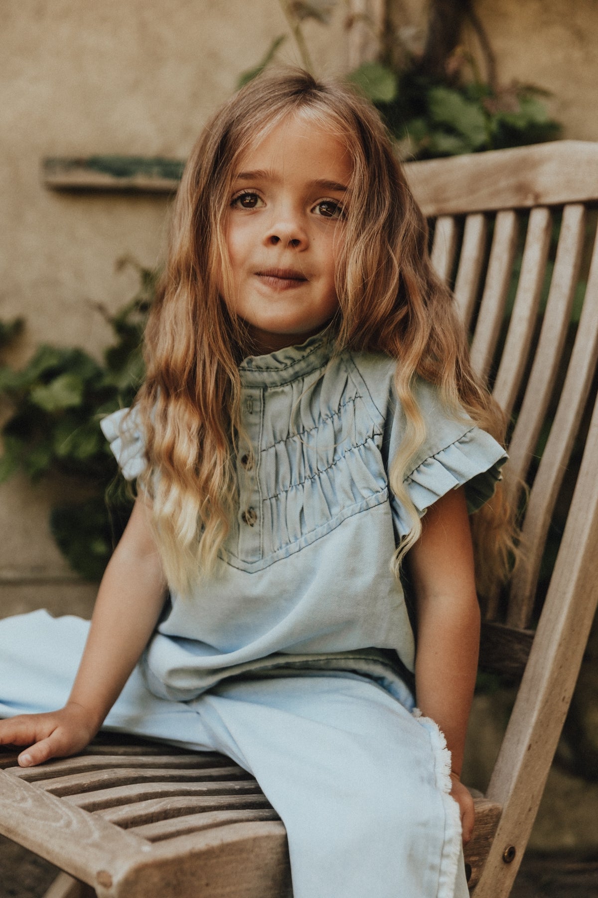 Top Robin Blue denim light, Baje Studio