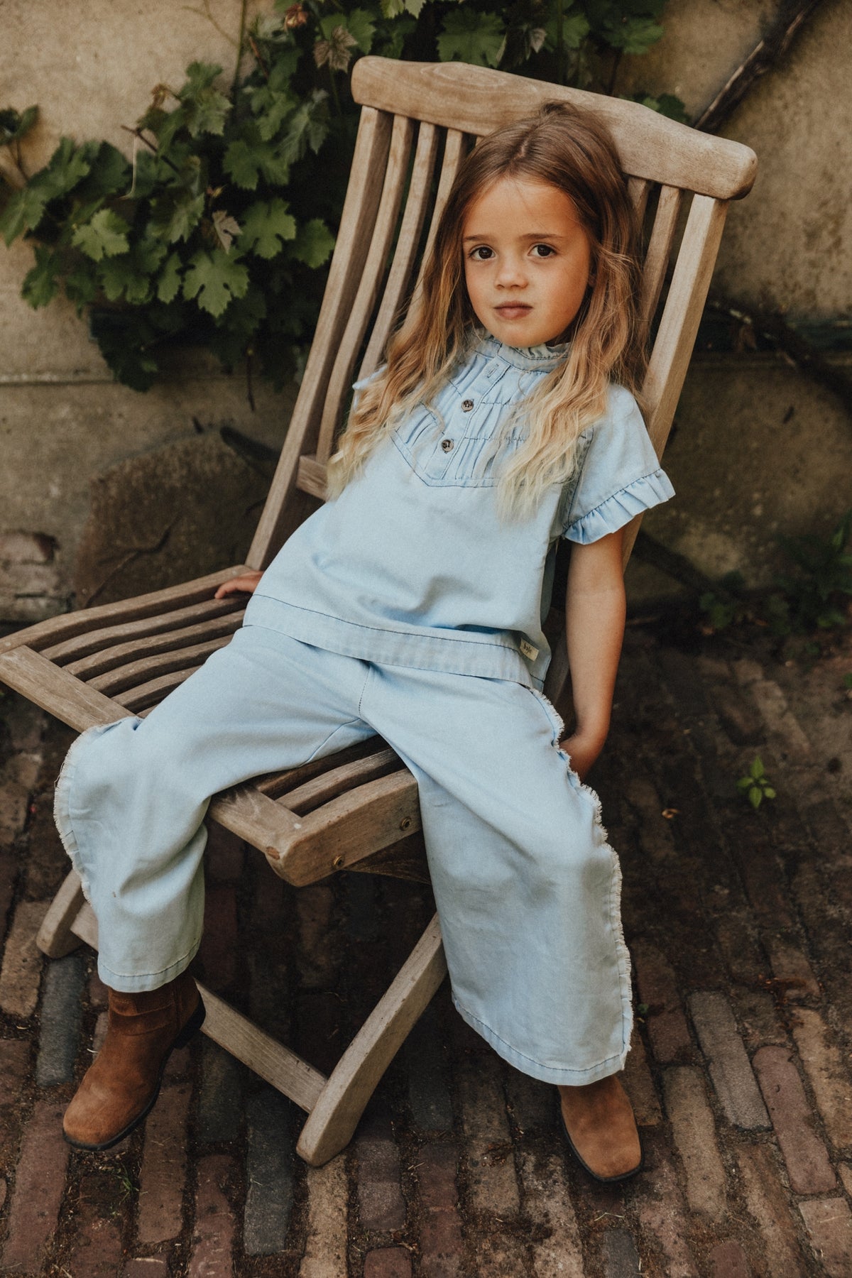 Top Robin Blue denim light, Baje Studio