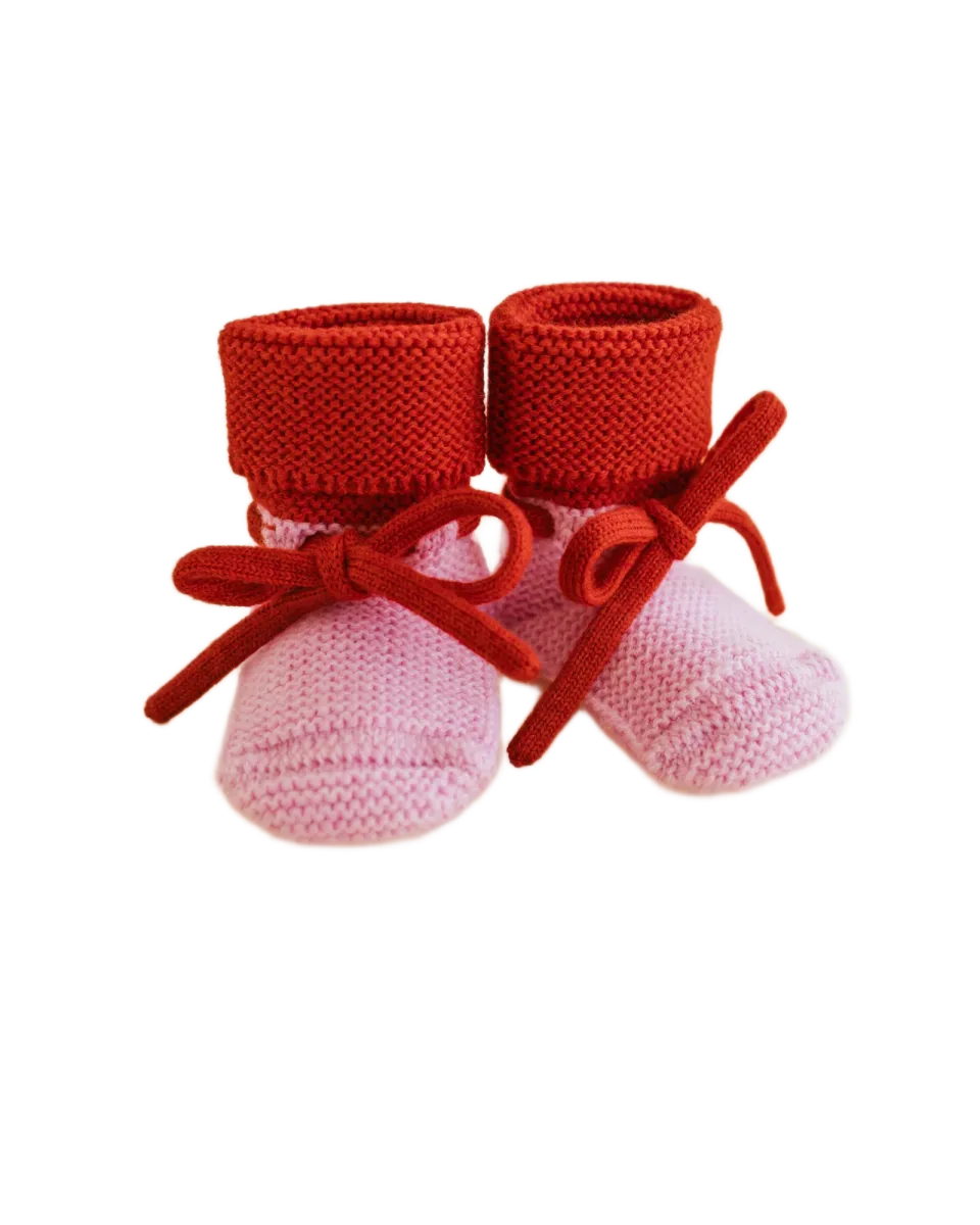 Booties cotton candy/red, hvid