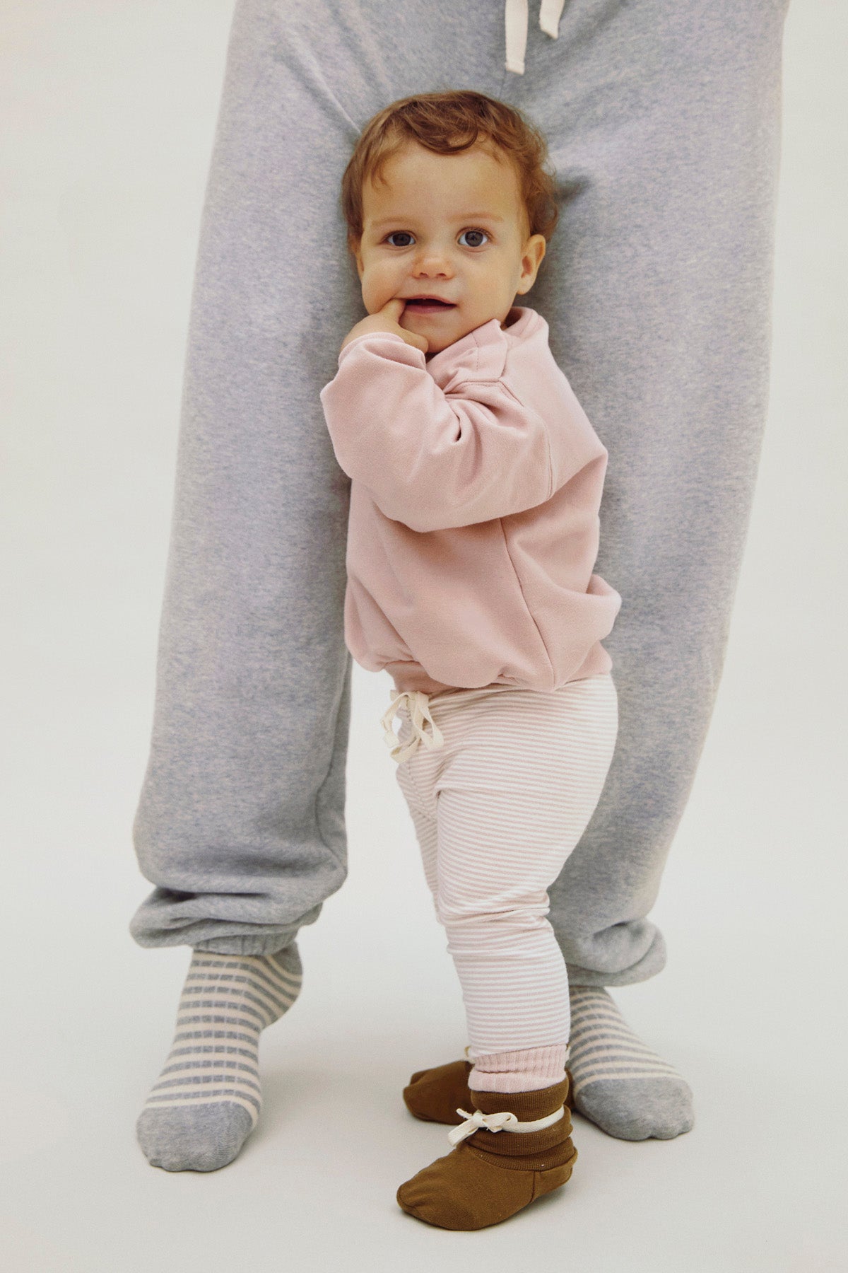 Baby Leggings GOTS Faded Pink /cream, Gray Label