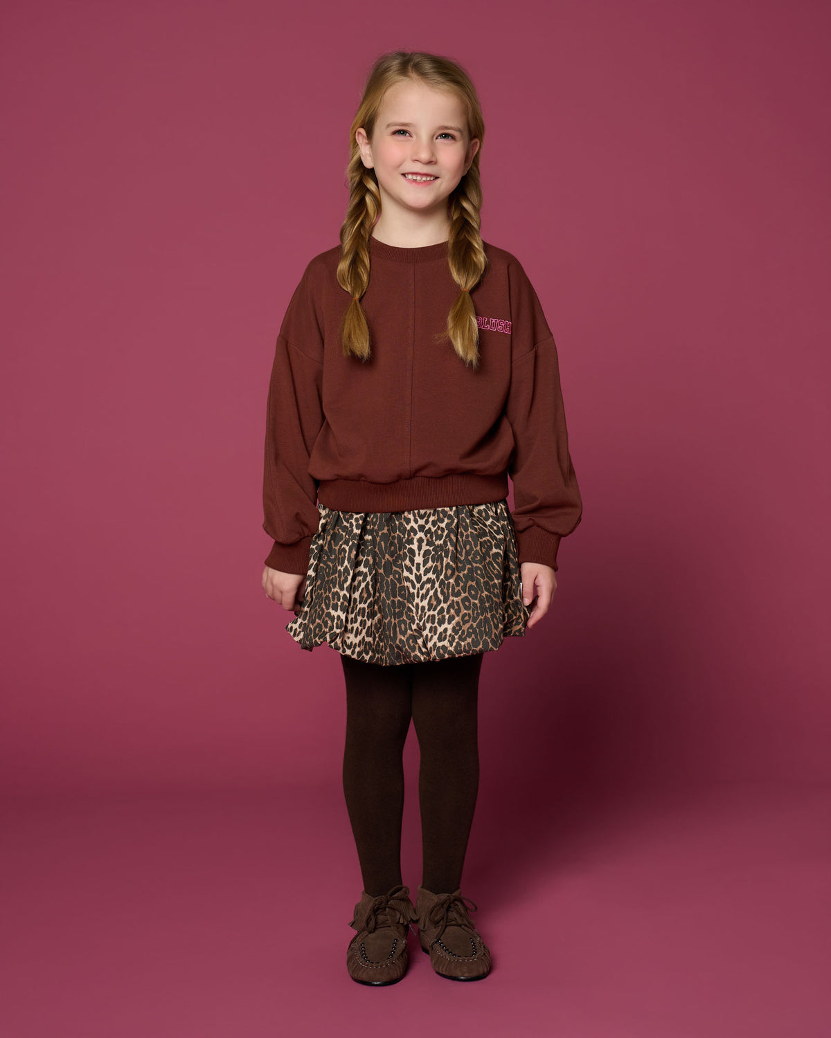 Ballon Skirt | Leopard AOP, Petit Blush