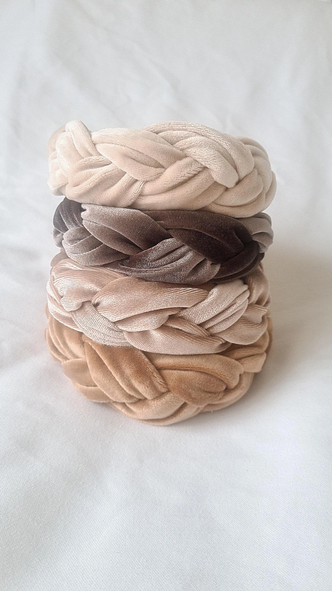 Haarband velvet braided Cacao, By Mev