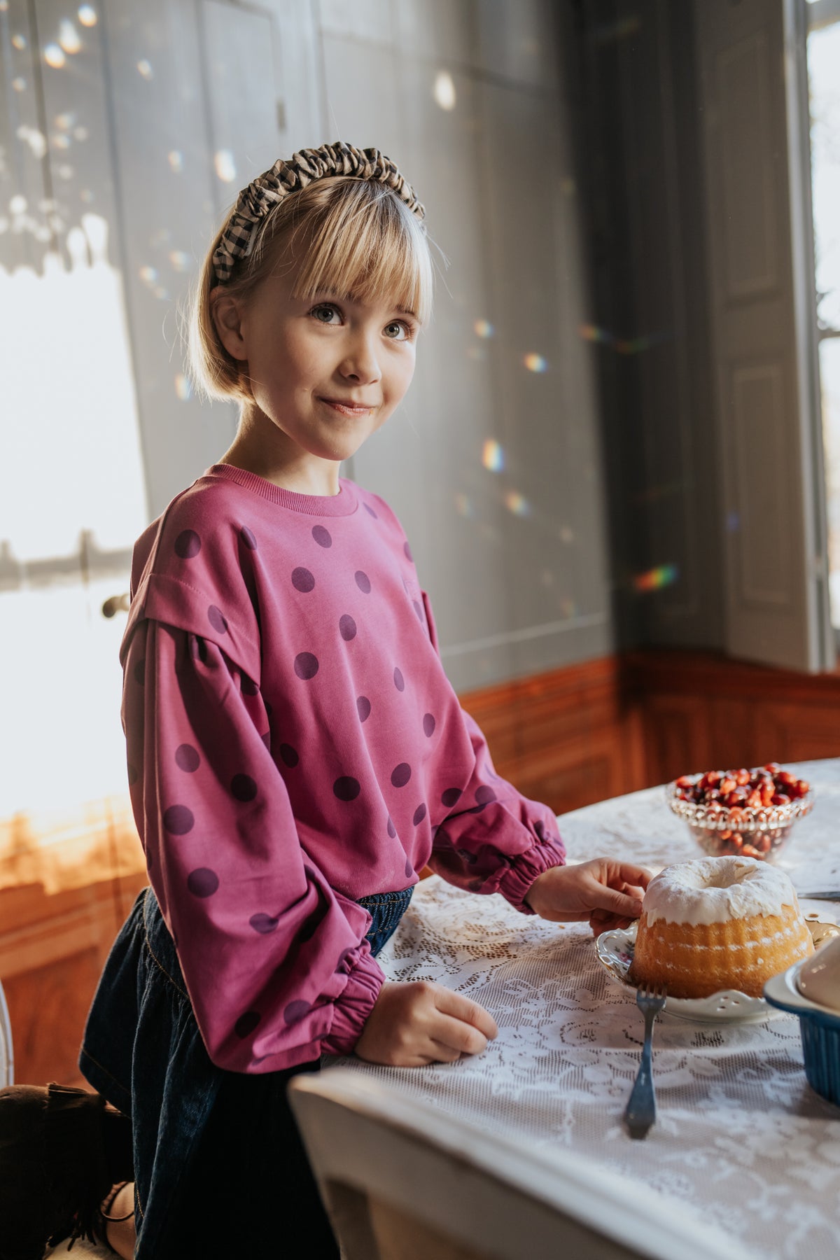 Carly Sweater Dots | Deep Orchid, Petit Blush
