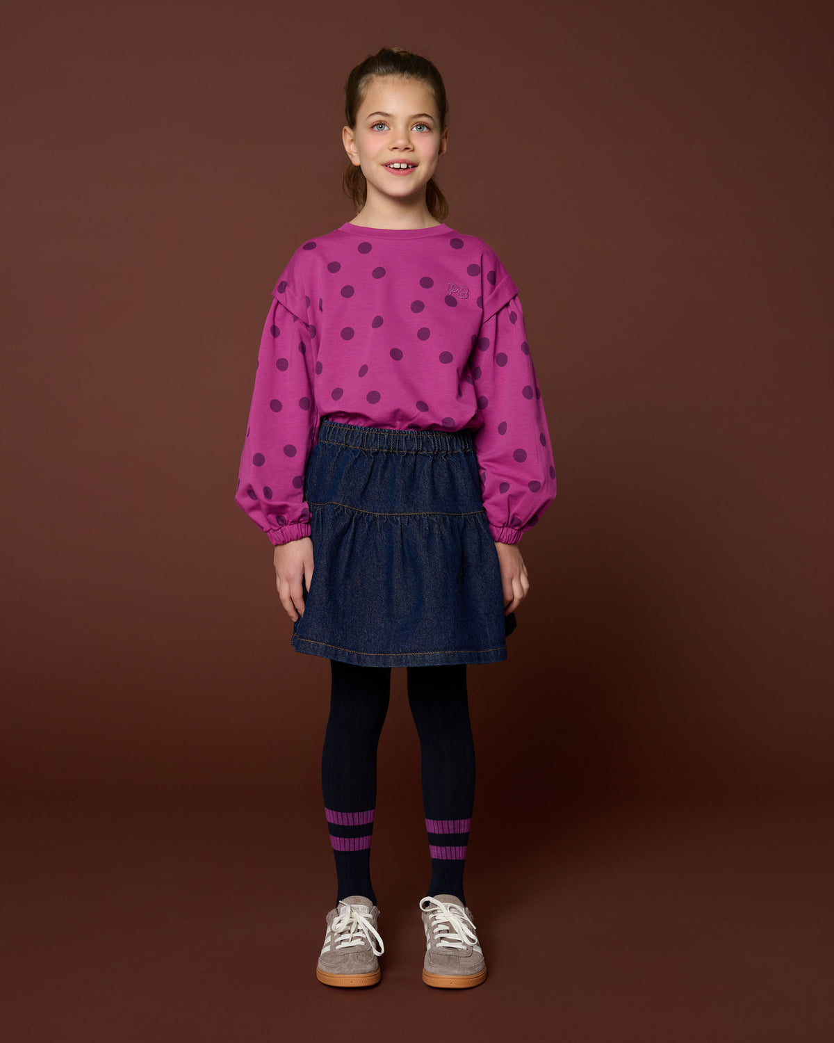 Carly Sweater Dots | Deep Orchid, Petit Blush