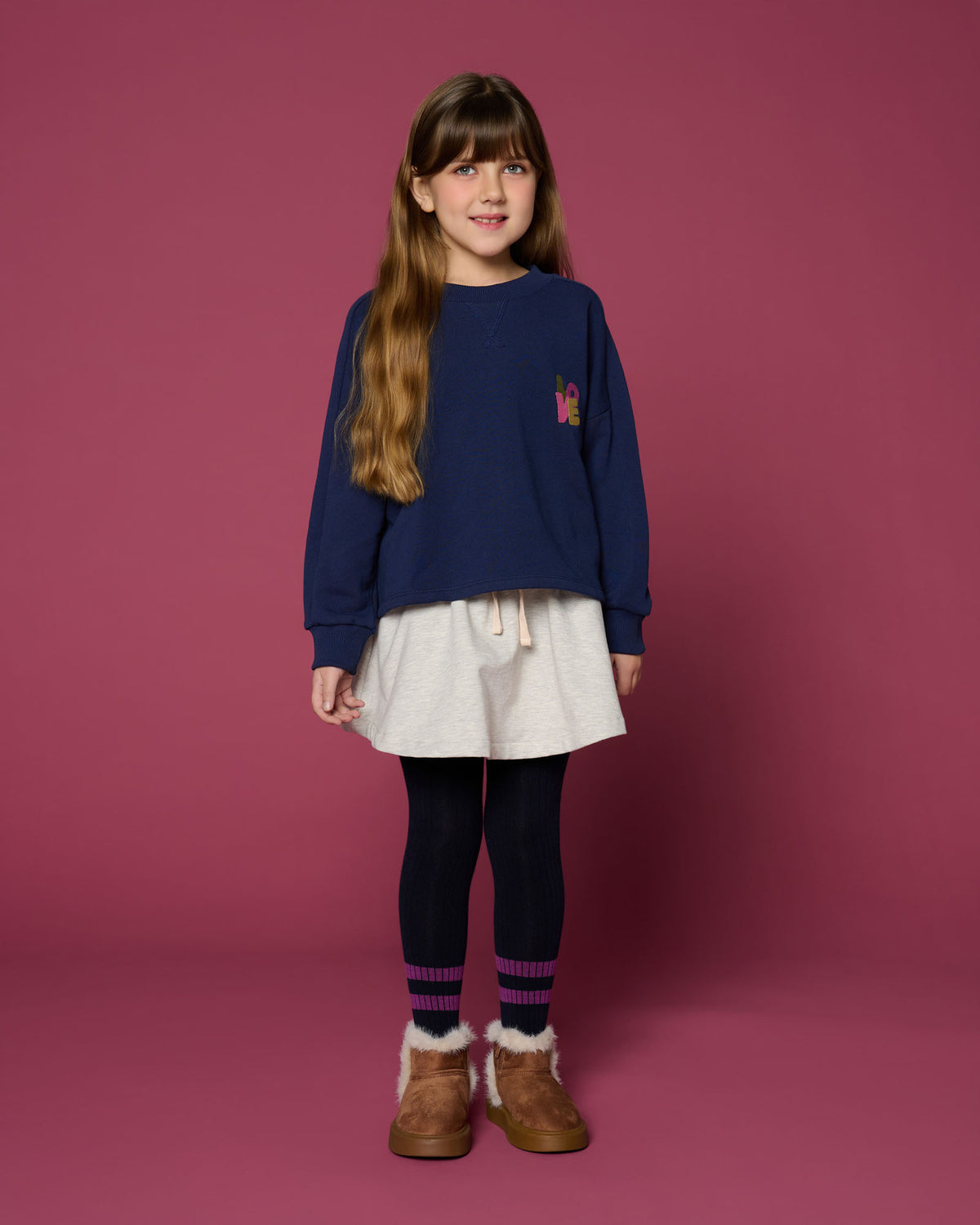 Coco Sweater | Dark Blue, Petit Blush