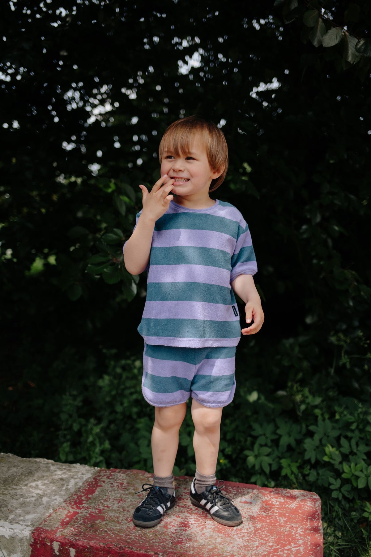 Stripes towel T-shirt teal, Daily Brat