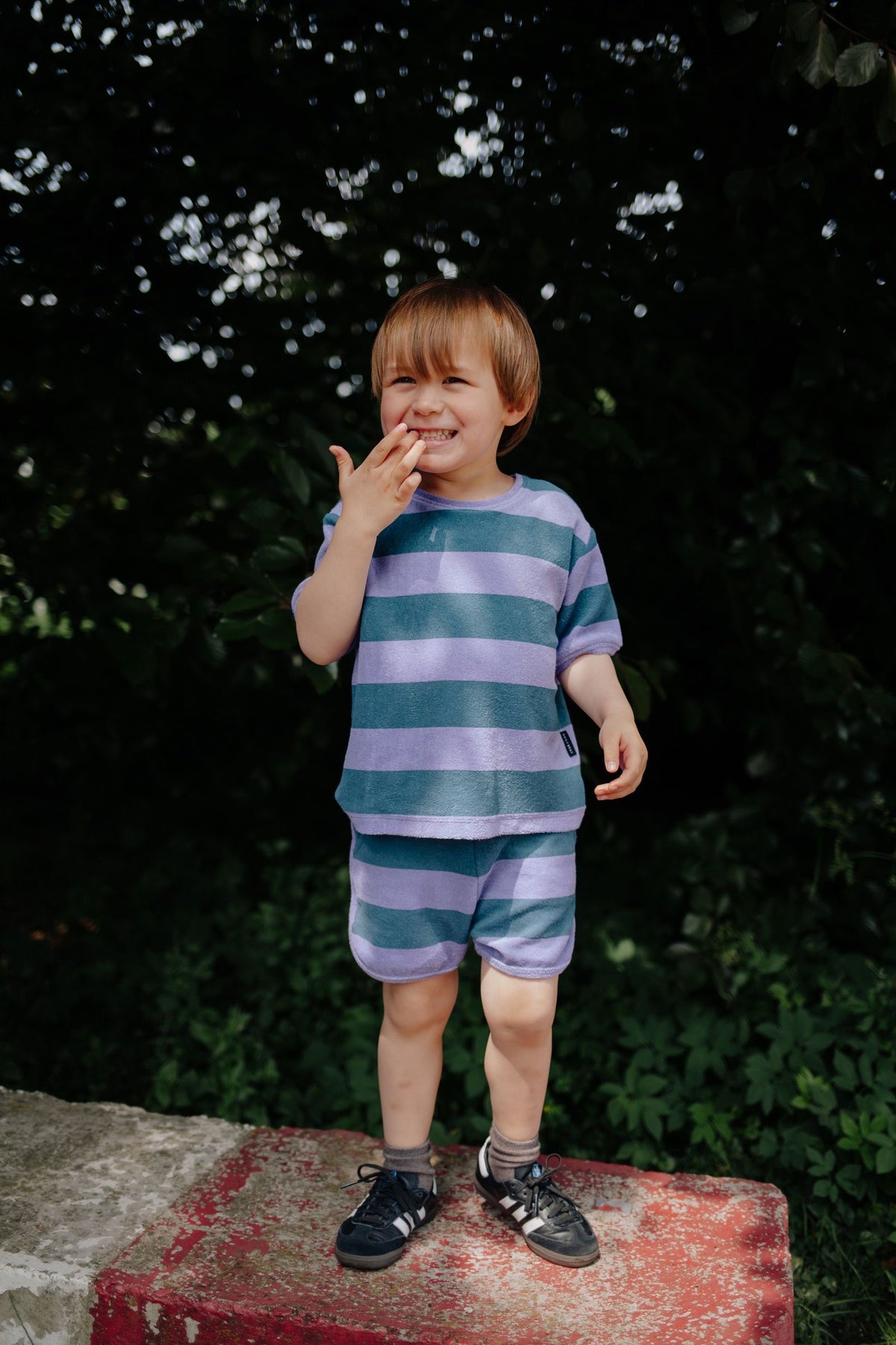 Stripes towel short teal, Daily Brat