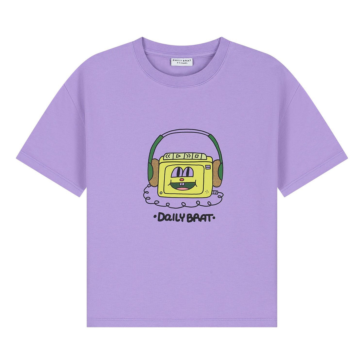 T-shirt headphones paisley purple, Daily Brat