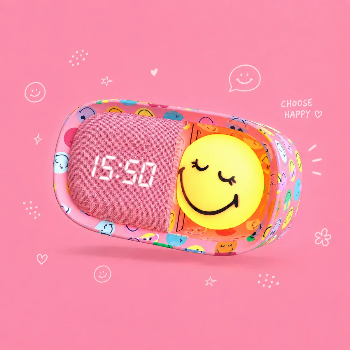 Dreamy Clock Smiley World Pink, MOB
